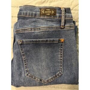 Nanette Lepore Belle High Rise Wide Leg Jeans Medium Wash Blue Denim Womens 6